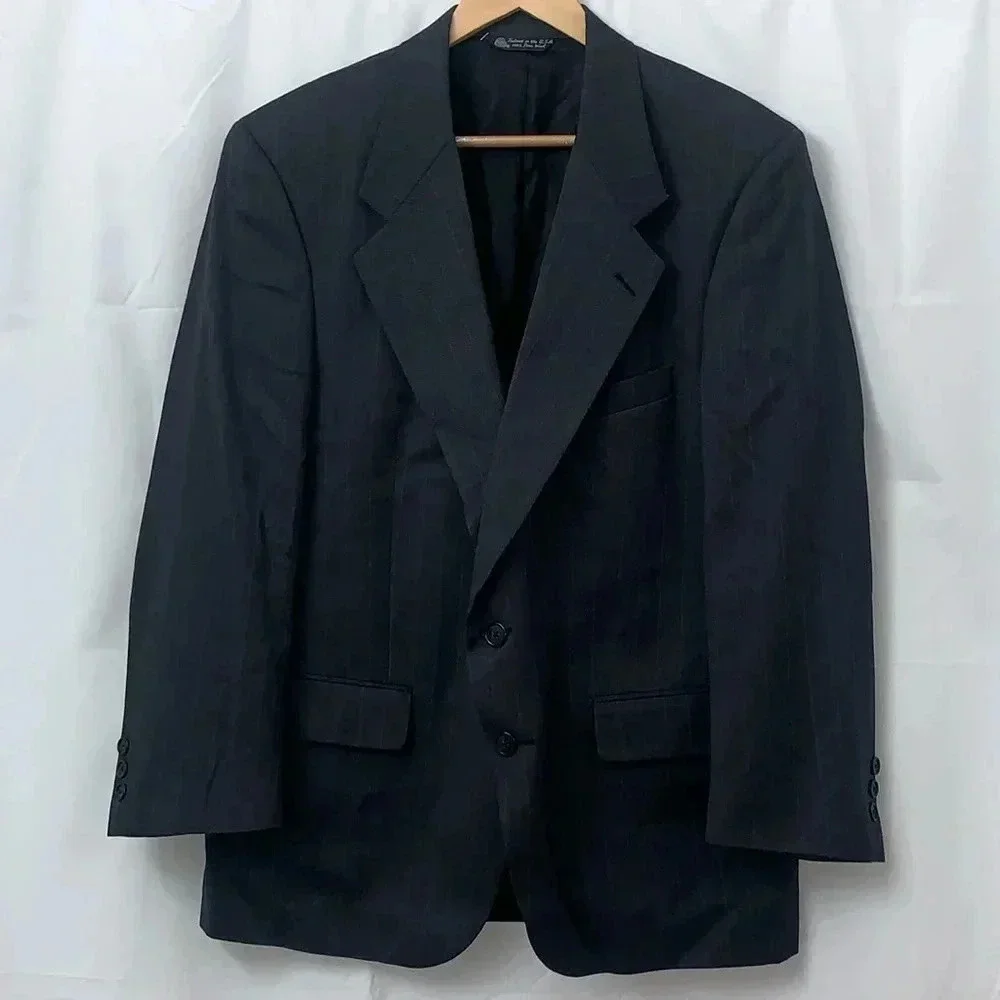 Men’s Christian Dior Dark‎ Gray Pinstripe Blazer Size Large EUC